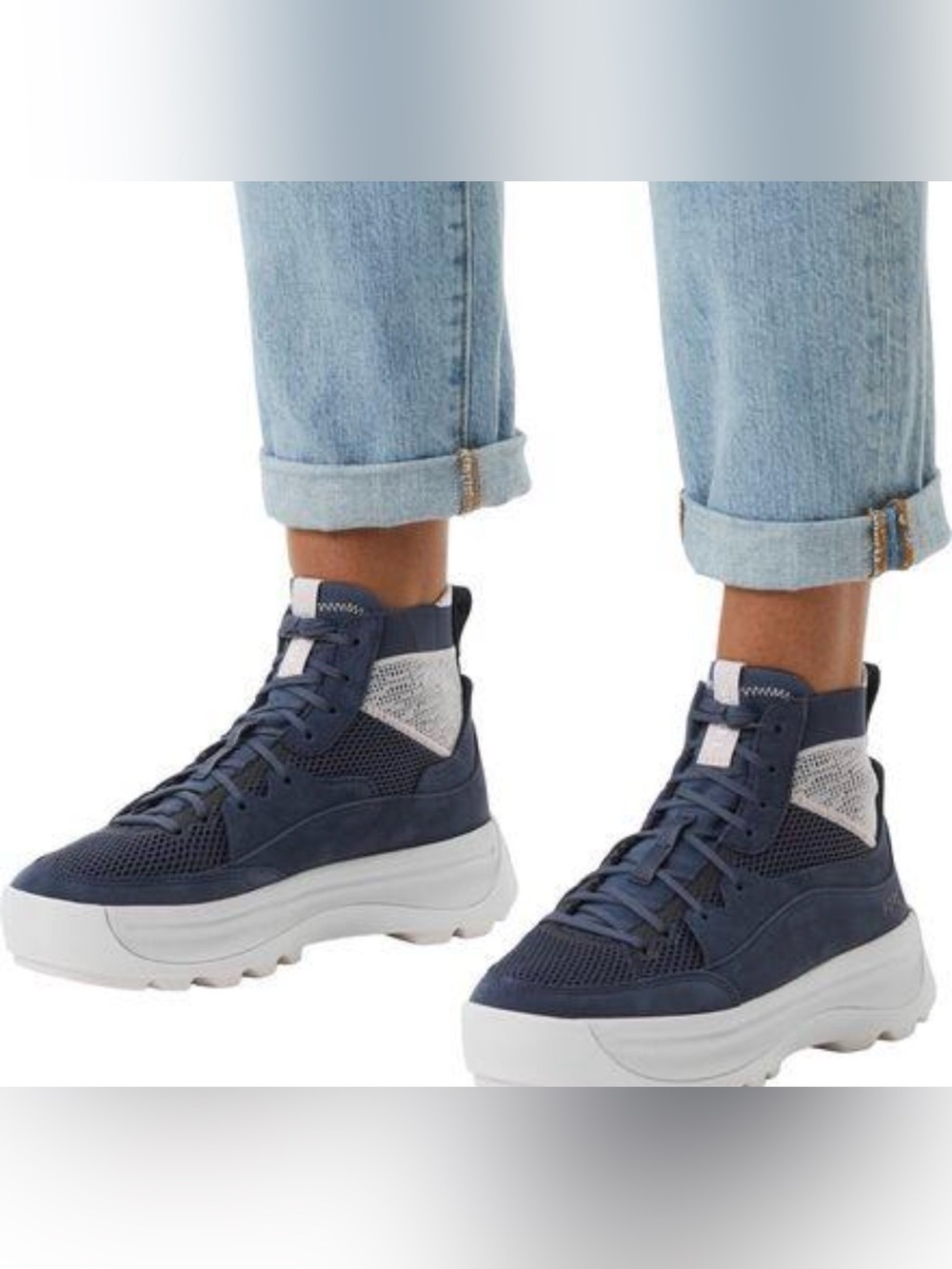 SOREL Women’s High Top Lace Up Sneakers Navy Blue Size 8